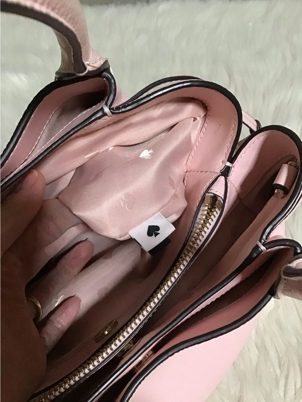 Kate spade Lrg dumpling pink pebble leather satchel purse